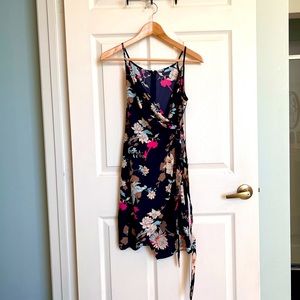 Floral Navy Wrap Dress